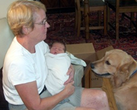 Pup likes him too.