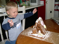 Tommy's first ginger  bread house.