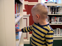 Tommy loves the library.