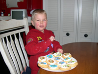 Tommy's first batch of cookies.