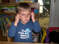 Things sure look wierd in Grandma's glasses.