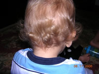 Nicholas before his first haircut.
