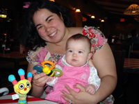 Rosie visits April and Holly.
