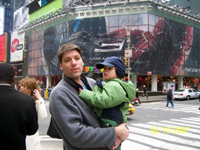 Mike and Tommy in Times Square.