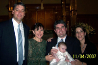 Godparents Cindy and Mike with Molly and parents Laurie and John.