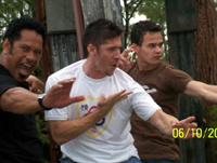 jay laga'aia (played captain typho), ray park (played darth maul) & daniel logan (played boba fett)