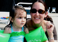 Randi and Ophelia enjoy Rosie's pool!