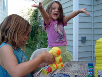 Corah and O'Rosie love bubbles!