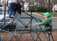 Being a monkey after school.
