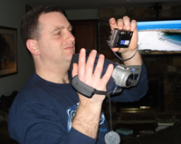 Pete multitasking with cameras.