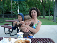 Relaxing at the Glen Rock pool.