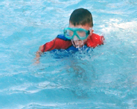 Tommy can swim underwater now!