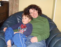 Nicholas and Mom take a break.