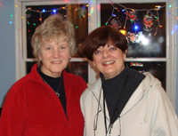 Cousins Kathy and Rosie ham it up.