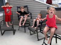 Gettin' goofy on the deck!