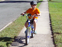 Riding down the street...