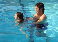 Swimming in Granny's pool.