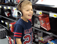 Trying out Bose at Best Buy.
