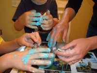 A science project - a dry solid that's liquid. when touched.
