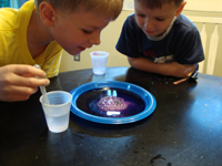 A volcano science project.