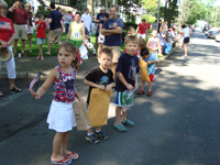 Watching the parade.