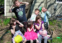 Cousins ham it up on Easter.