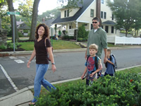 Walking to school...