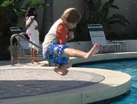 Tommy caught in mid air!