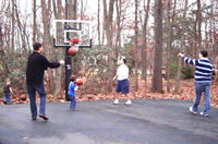 Playing some hoops before dinner.
