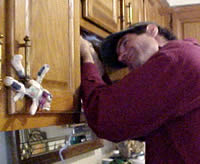 Doing chores to help out Mom while she's recouperating...