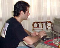 Checkin' email at Mom's...