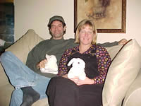 Todd and Stefani with bunnies