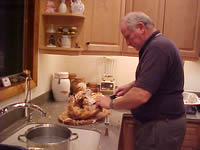 Paul is carving