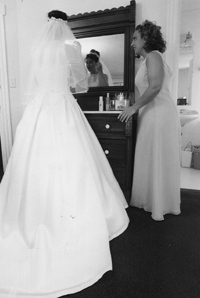 Cindy and Rose at mirror.