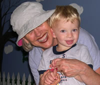 Granny hugs Owie