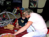 Playing on the floor...