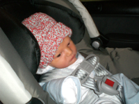 On the way home from the hospital.