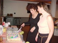 Gram cuts the cake...