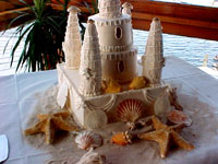 The wedding cake sand castle!