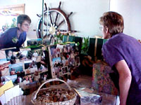 Kathy checks the memory boards.