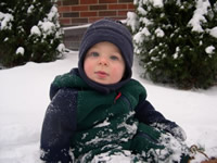 In the snow...