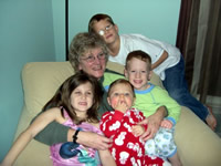 Kathy and her grands!