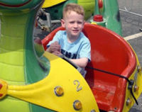 Nicholas B. enjoys the ride.