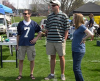 Pete, Mike and Chris place their bets.