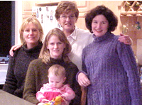 Stef, Kathy Cindy, Chris  holding  little Daniele