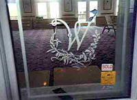 Etched glass.