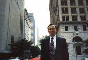 Bill in front of the his Georgia Pacific building in Atlanta.