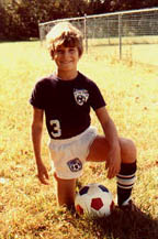 Todd playing soccer.