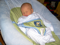 Little Nicholas is nine days old.