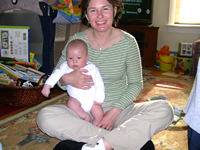 Mom shows off Nicholas' thunder thighs.